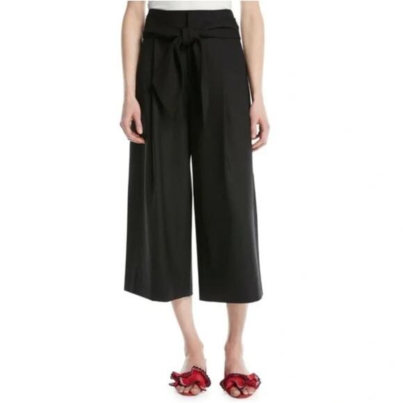 Club Monaco Pleated Pant Culottes Trousers Wool Blend Black Size 2 Wide Leg Work - Picture 1 of 7
